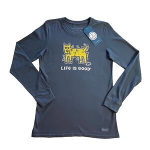LIFE IS GOOD WOMEN’S SMALL ROCKET HOLIDAY LIGHTS LONG SLEEVE TEE